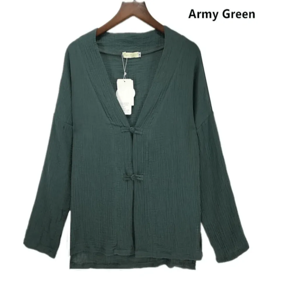 Chinese Style Cotton Linen Blouse | Zen