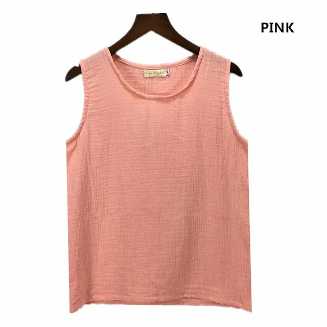 Cotton and Linen Plus Size Tank Tops