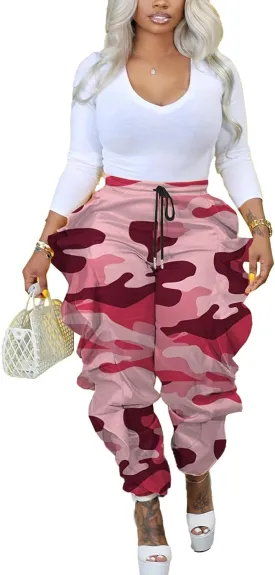 DINGANG Fringe Pants for Women Trousers Long Solid Color High Waisted Pants Sweatpants for Women Streetwear