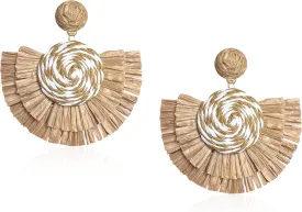 Fan-shaped Raffia Earrings Handmade Rattan Fringe Tassel Lightweight Straw Wicker Dangle Drop Earrings Bohemian Jewelry Fan-shaped Raffia Earrings Handmade Rattan Fringe Tassel Lightweight Straw Wicker Dangle Drop Earrings Bohemian Jewelry