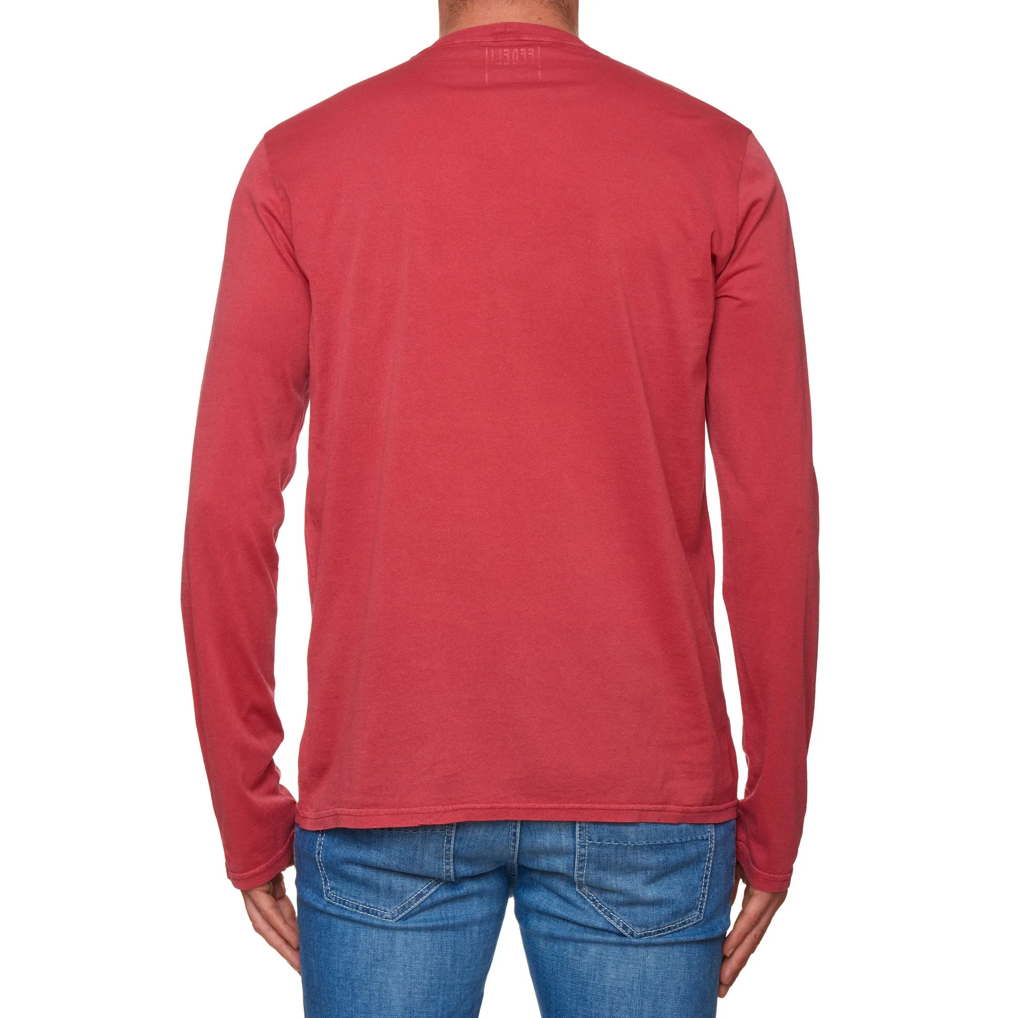 FEDELI "Gary" Coral Cotton Superlight Frosted Long Sleeve T-Shirt EU 50 NEW US M