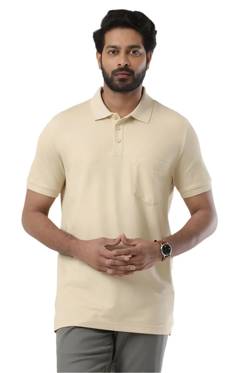 Golf Polo - Coral Peach and White T-Shirts Pack Of 2 Combo For Men | Ariser