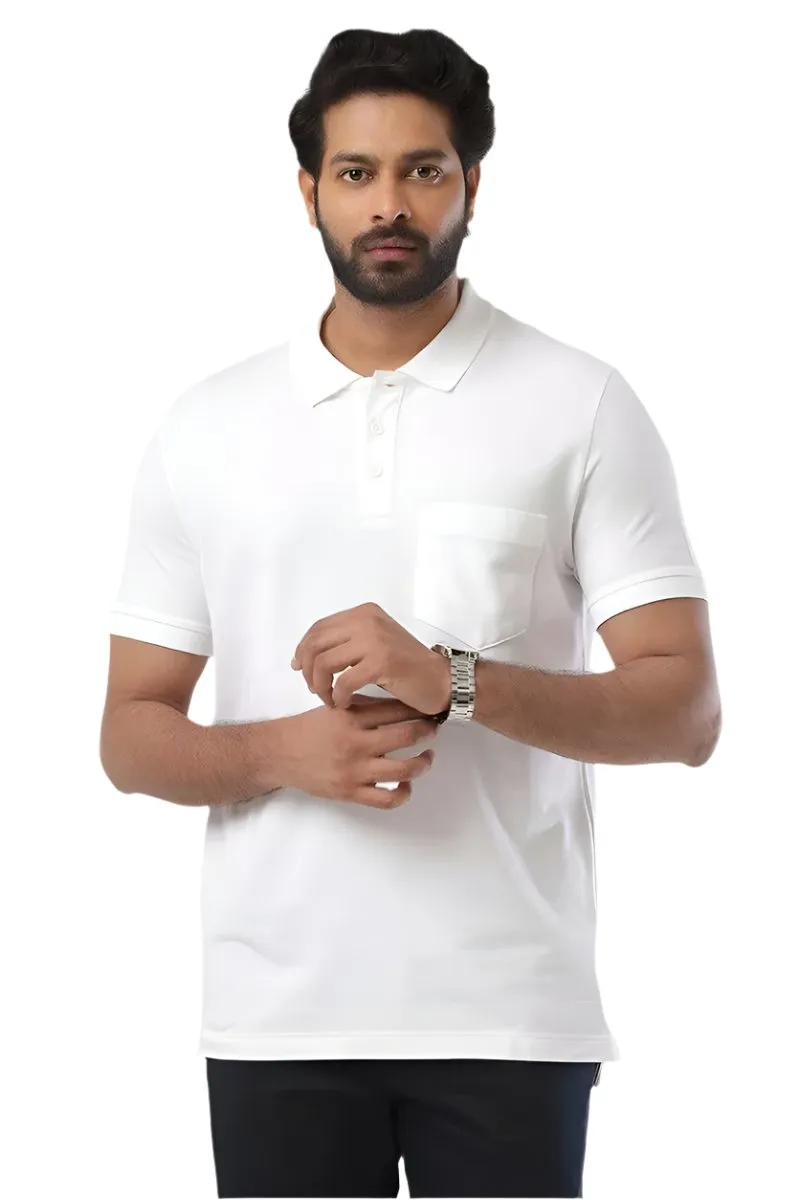 Golf Polo - Coral Peach and White T-Shirts Pack Of 2 Combo For Men | Ariser
