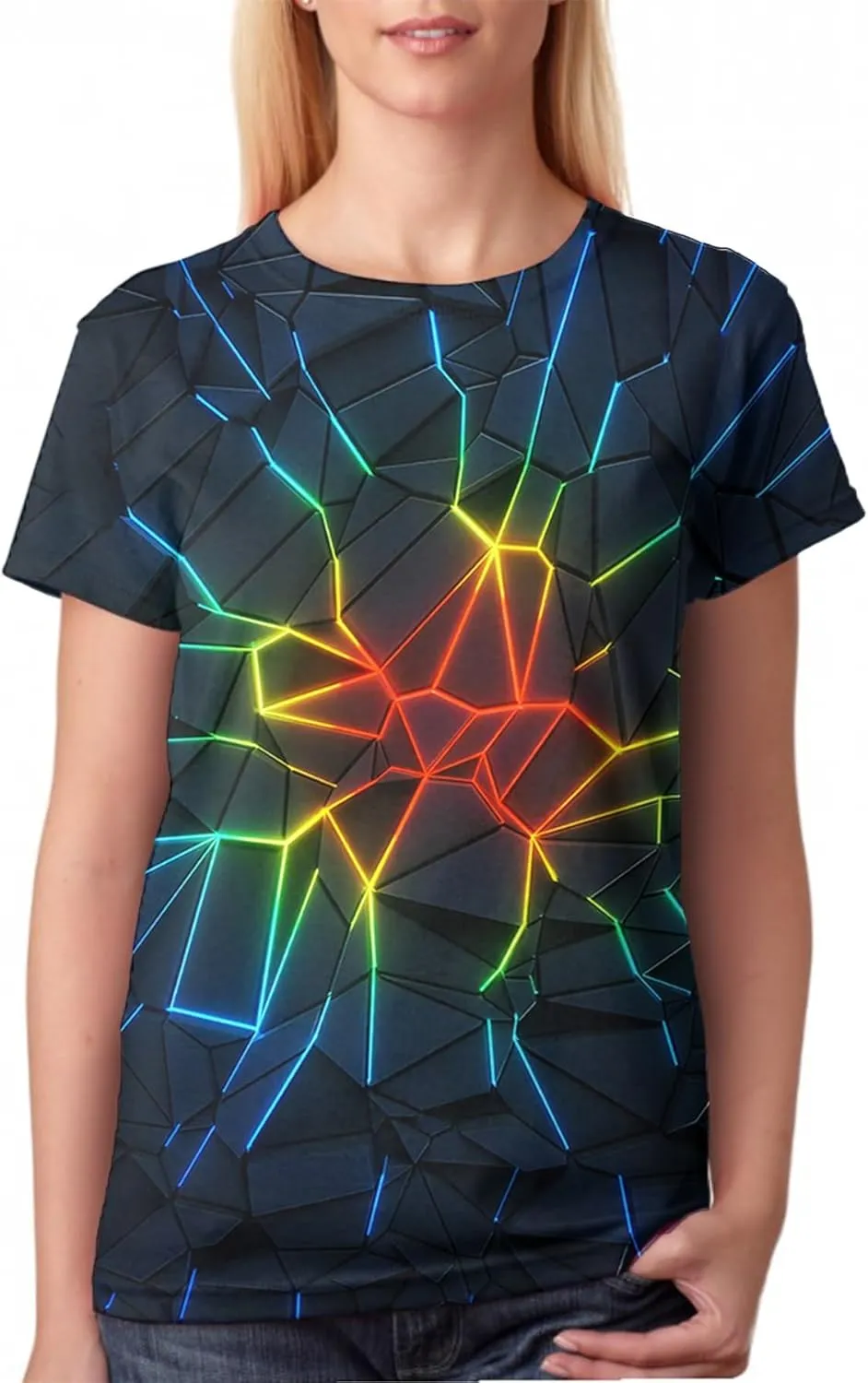 Linnhoy Men's Women's Shirts Unisex 3D Graphic Print Fashion T-Shirts for Adults Teens Novelty Casual Tee Tops Size S-XXL