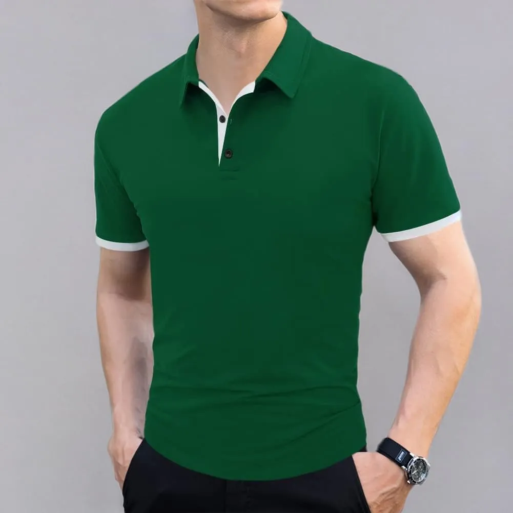 LOGEEYAR Men Polo Shirt Slim Fit Short Sleeve Cotton Golf Shirt Solid Performance Casual T-Shirts