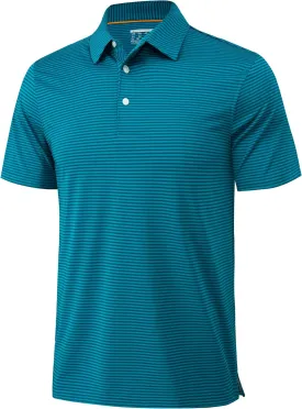 MAGCOMSEN Men's Polo Shirts Short Sleeve Striped Golf Polos UPF 30  Dry Fit Performance Casual Collared Shirt