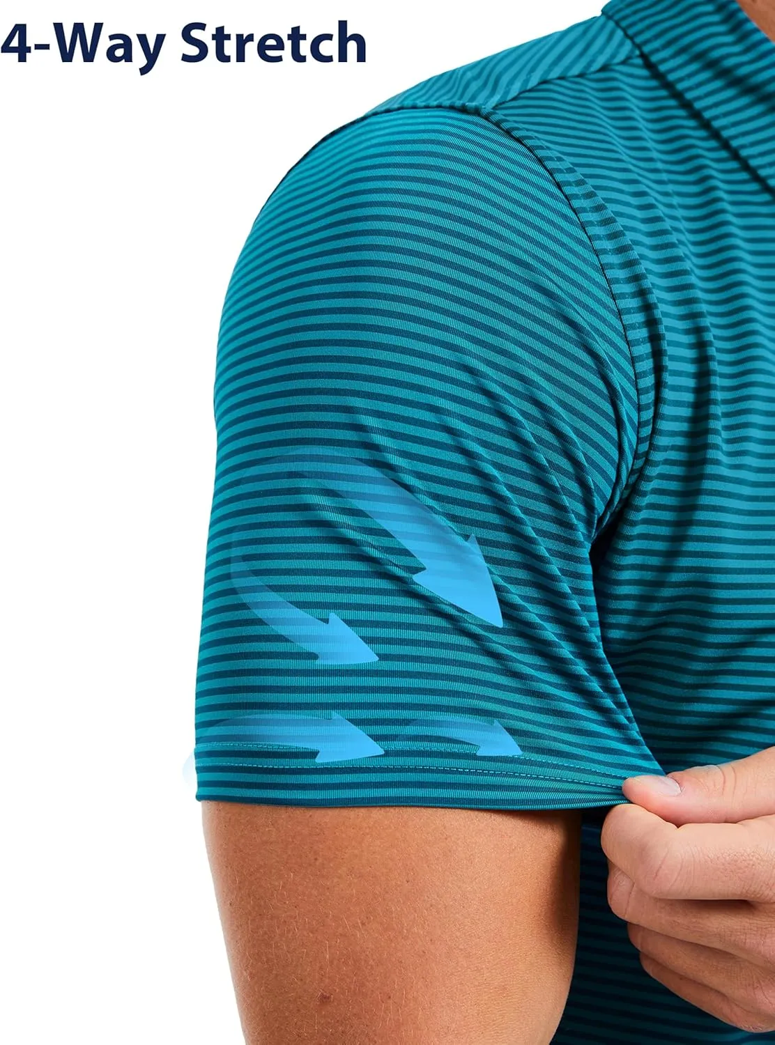 MAGCOMSEN Men's Polo Shirts Short Sleeve Striped Golf Polos UPF 30  Dry Fit Performance Casual Collared Shirt