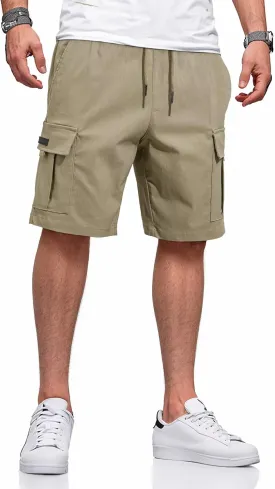 Mens Cargo Shorts Casual Solid Color Lightweight Summer Outdoor Work Cargo Shorts with Multi Pockets