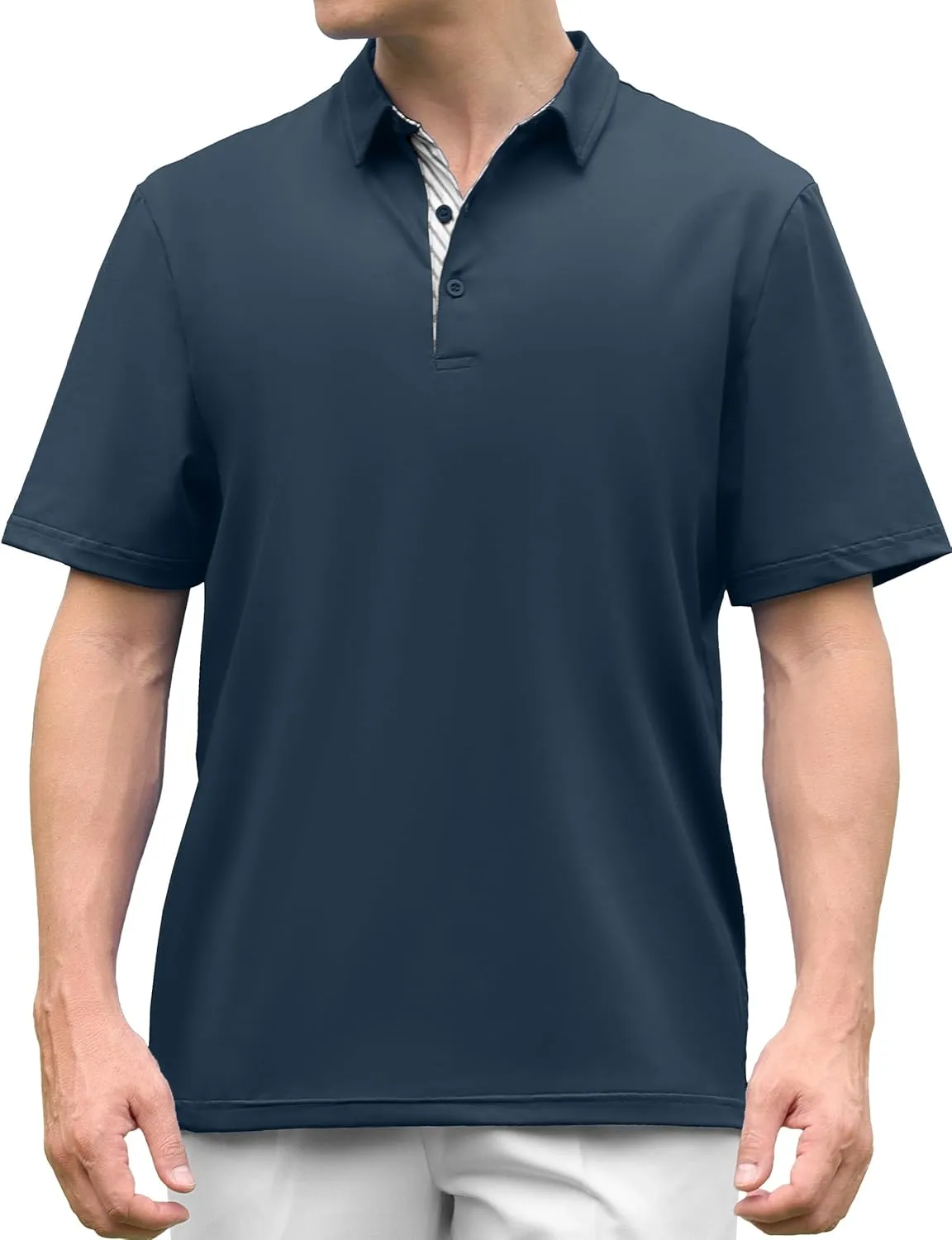 Men's Casual Polo Shirts Classic Button Basic Short Sleeve Shirt Solid Color Tees Golf Stylish Tops,Sizes S-4x