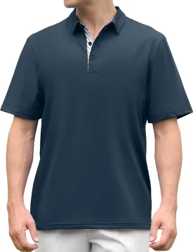 Men's Casual Polo Shirts Classic Button Basic Short Sleeve Shirt Solid Color Tees Golf Stylish Tops,Sizes S-4x
