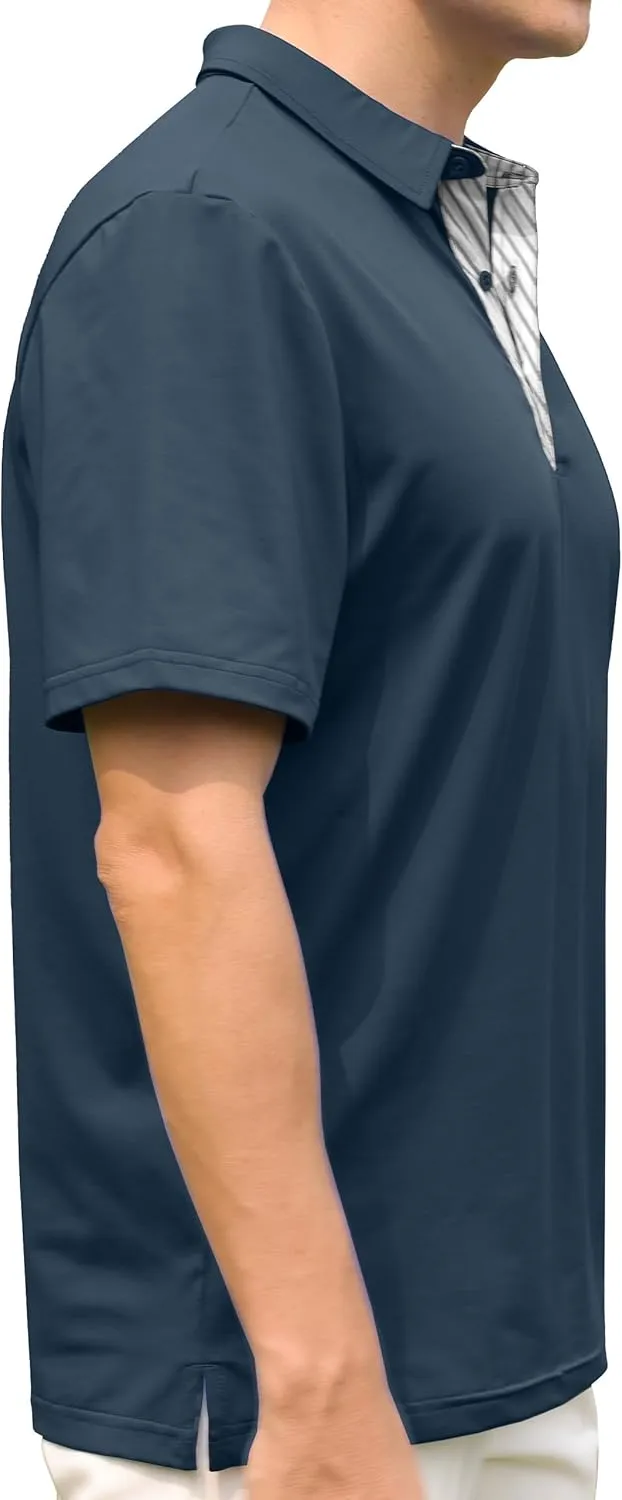 Men's Casual Polo Shirts Classic Button Basic Short Sleeve Shirt Solid Color Tees Golf Stylish Tops,Sizes S-4x