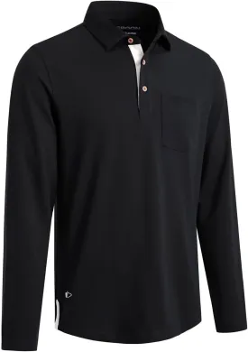 Mens Long and Short Sleeve Polo Shirts Pocket Casual Solid Cotton Blend Drop Cut Collared Polo Shirts for Men