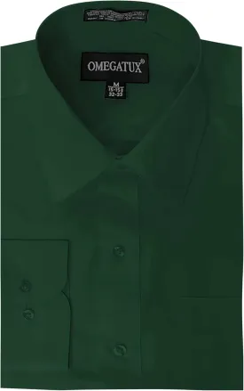 Mens Regular fit Solid Dress Shirts w/Convertible Cuffs Mens Regular fit Solid Dress Shirts w/Convertible Cuffs
