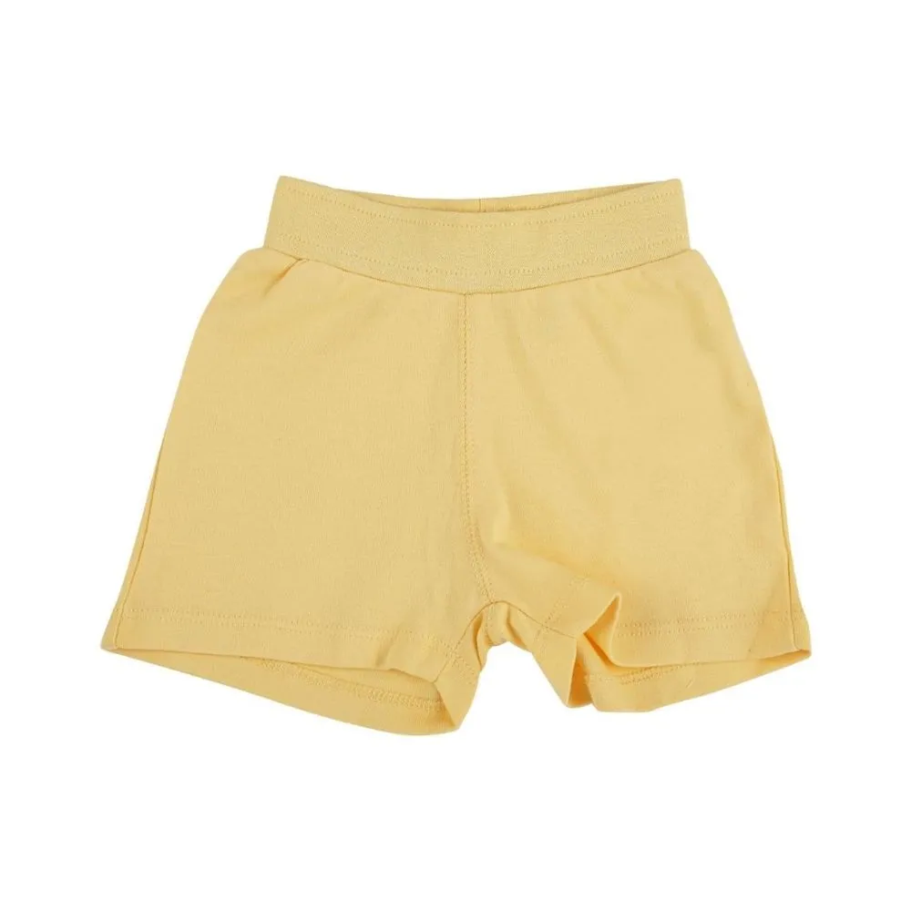 My Milestones Baby Top Bottom Set- Half Sleeves T-shirt with Shorts-White/Yellow