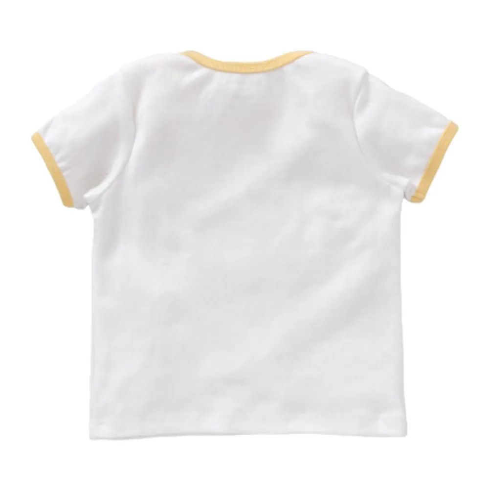 My Milestones Baby Top Bottom Set- Half Sleeves T-shirt with Shorts-White/Yellow