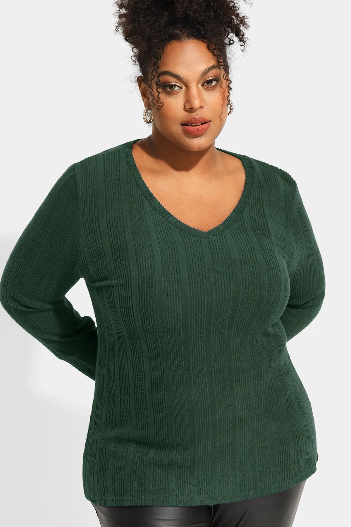 Plain Texture Button Detail Long Sleeve Shirt