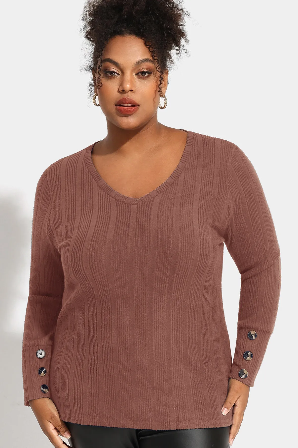 Plain Texture Button Detail Long Sleeve Shirt