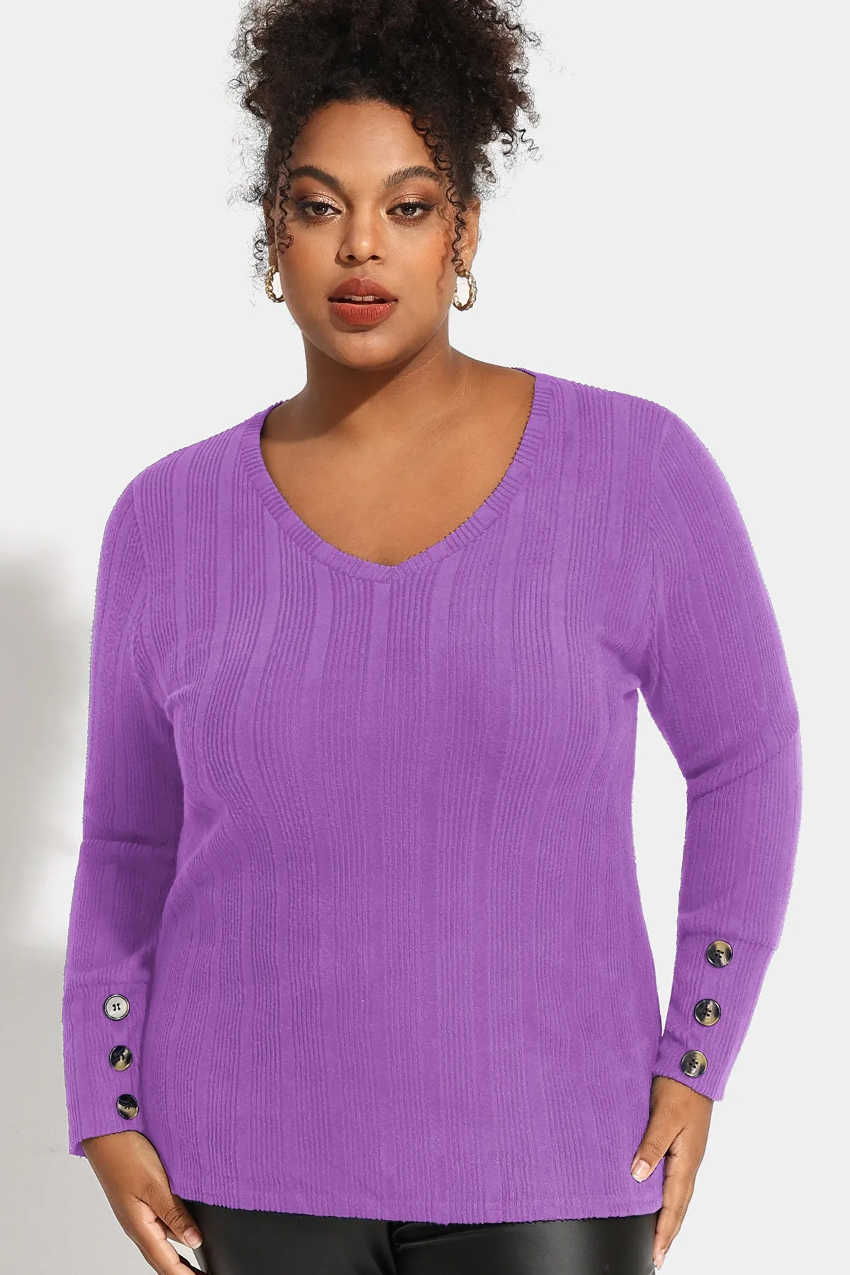 Plain Texture Button Detail Long Sleeve Shirt