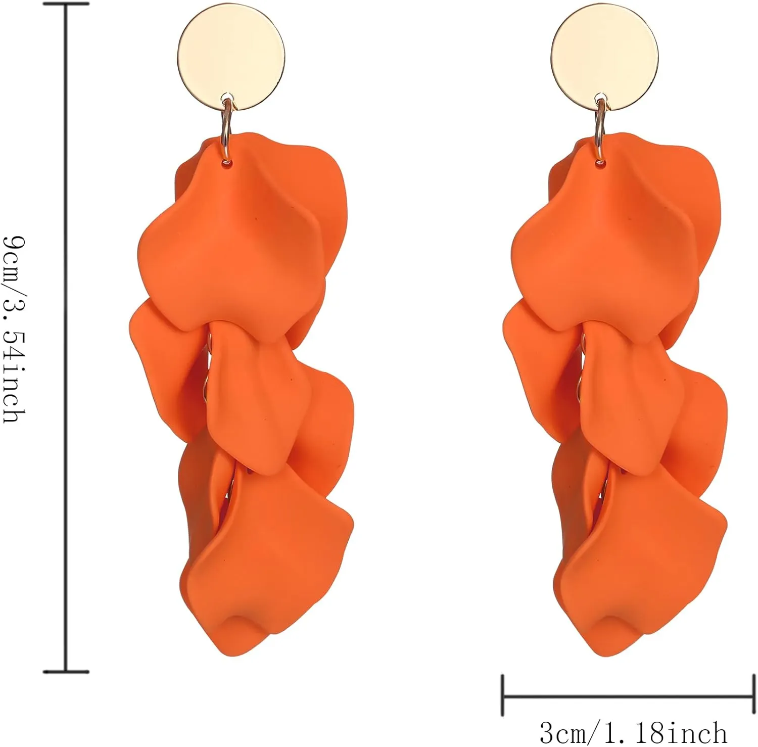 THUNARAZ Acrylic Clip on Earrings for Women Long Rose Petal Earrings Dangle Exaggerated Flower Earrings Drop Statement Floral Tassel Earring
