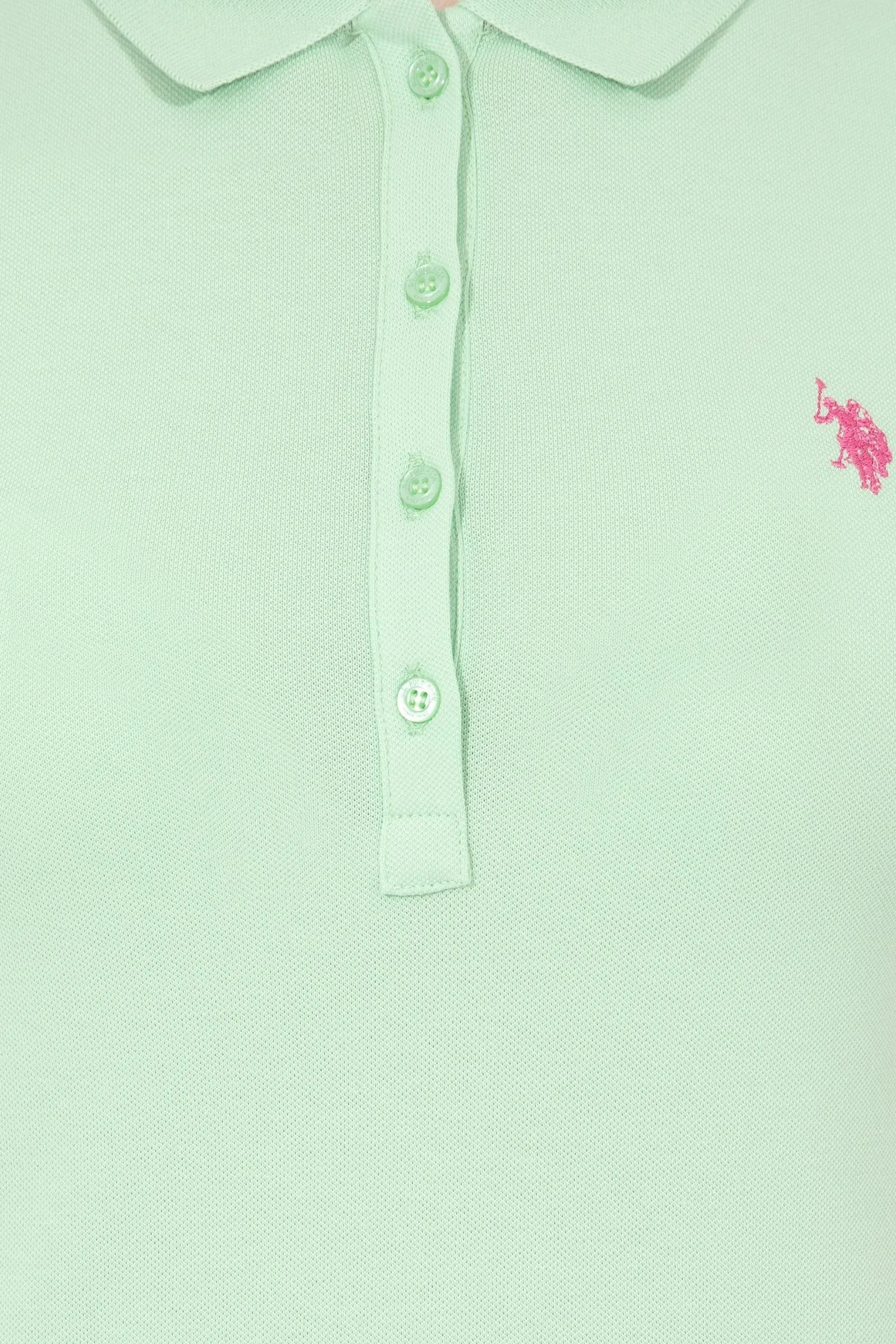 USPA Women's Mint Green Polo Neck Basic