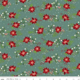 Yuletide Forest Floral Sage Yardage by Katherine Lenius | Riley Blake Designs